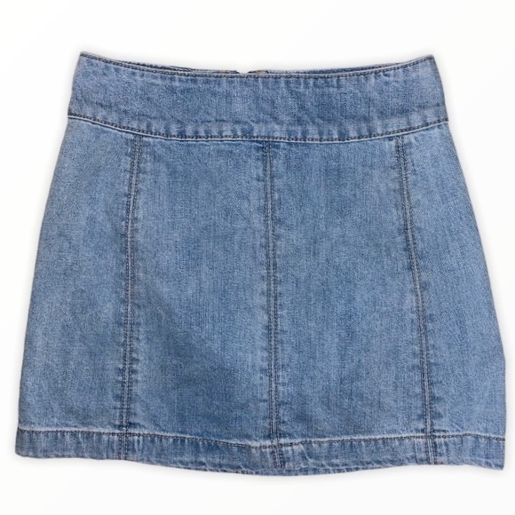 FREE PEOPLE Modern Femme Denim Mini Skirt Size 0 - Picture 7 of 10